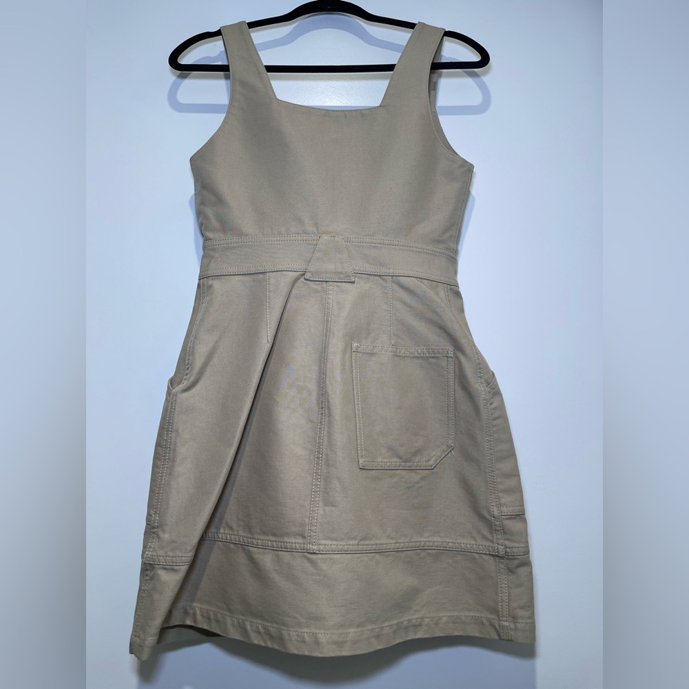 NWT AMBUSH women's Button Front Linen Sleeveless Mini Dress Beige Size Small - Picture 10 of 15